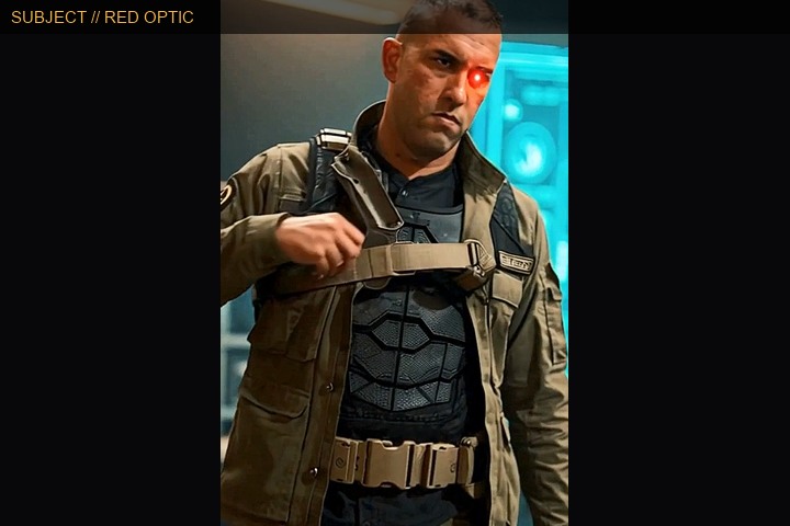 Commander with red cybernetic eye