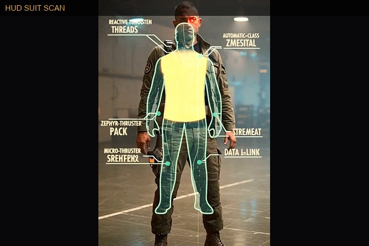 Holographic suit scan overlay
