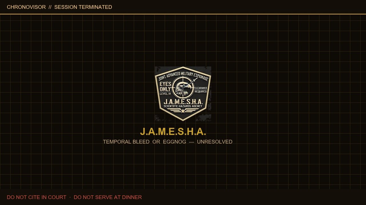 JAMESHA chronovisor end of session slate
