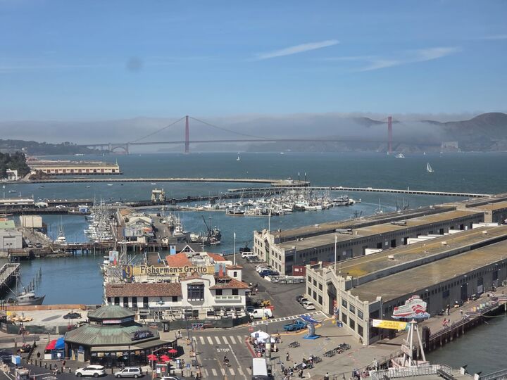 The Golden Gate bridge seen from an observation wheel