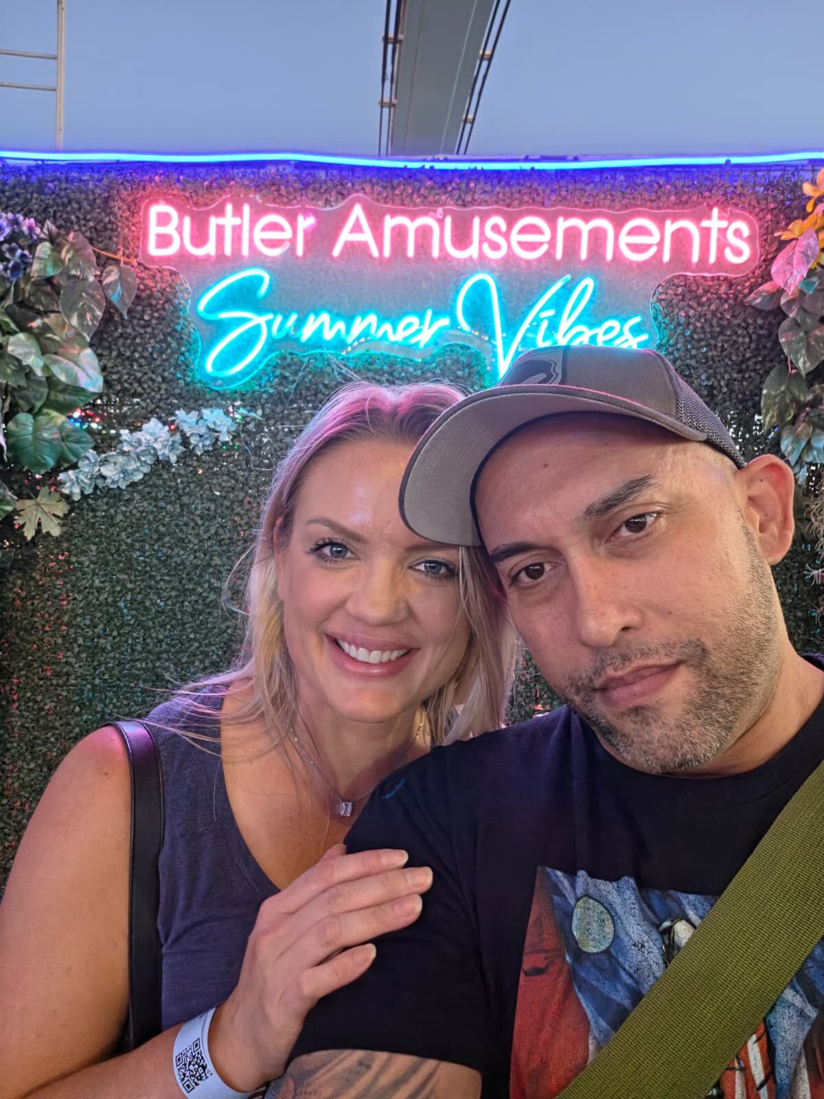 Commander and Night Shade under Butler Amusements Summer Vibes neon