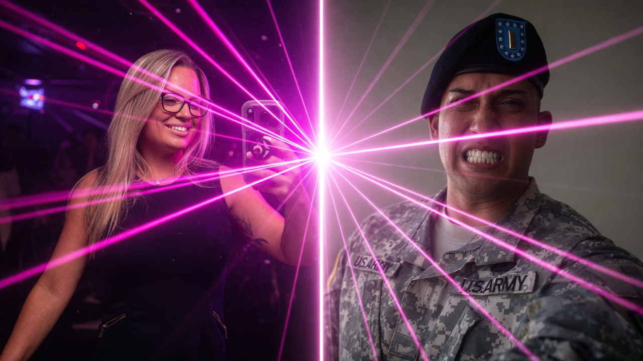 Split frame Night Shade joy and Commander pain under lasers