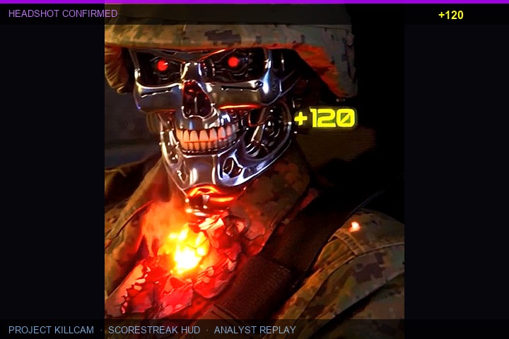 Hostile hit with floating +120 score