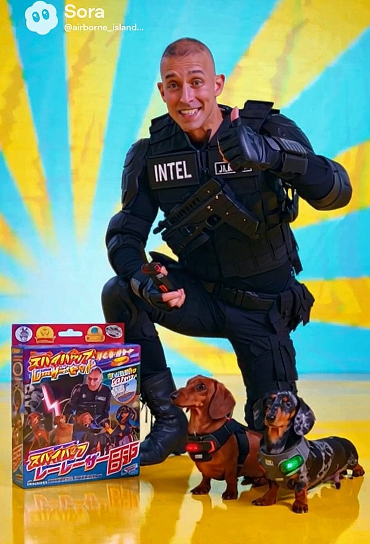 Close-up of Commander action figure and puppy accessories