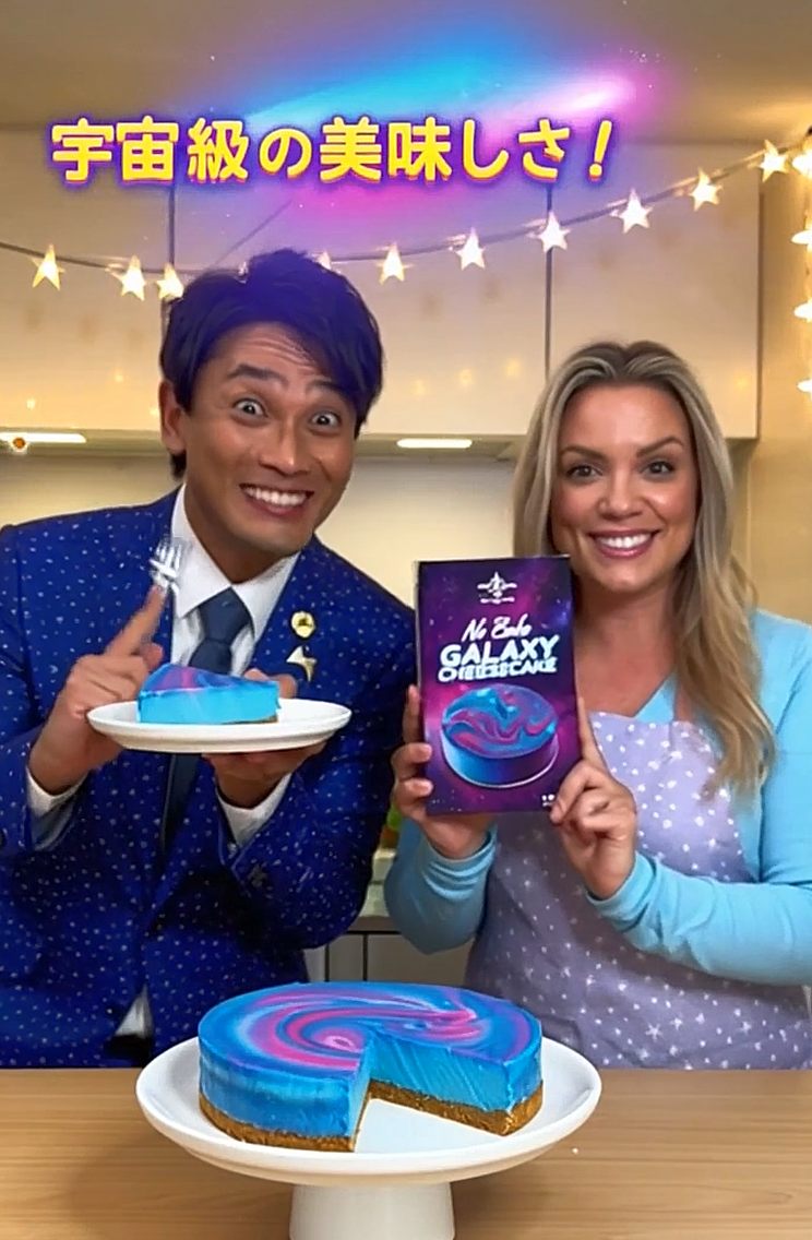 Galaxy cheesecake promo still